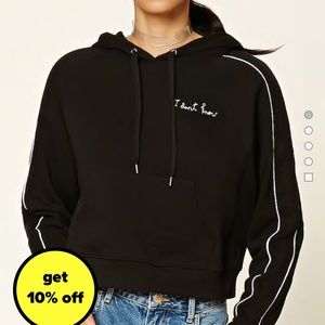 i don’t know embroidered hoodie